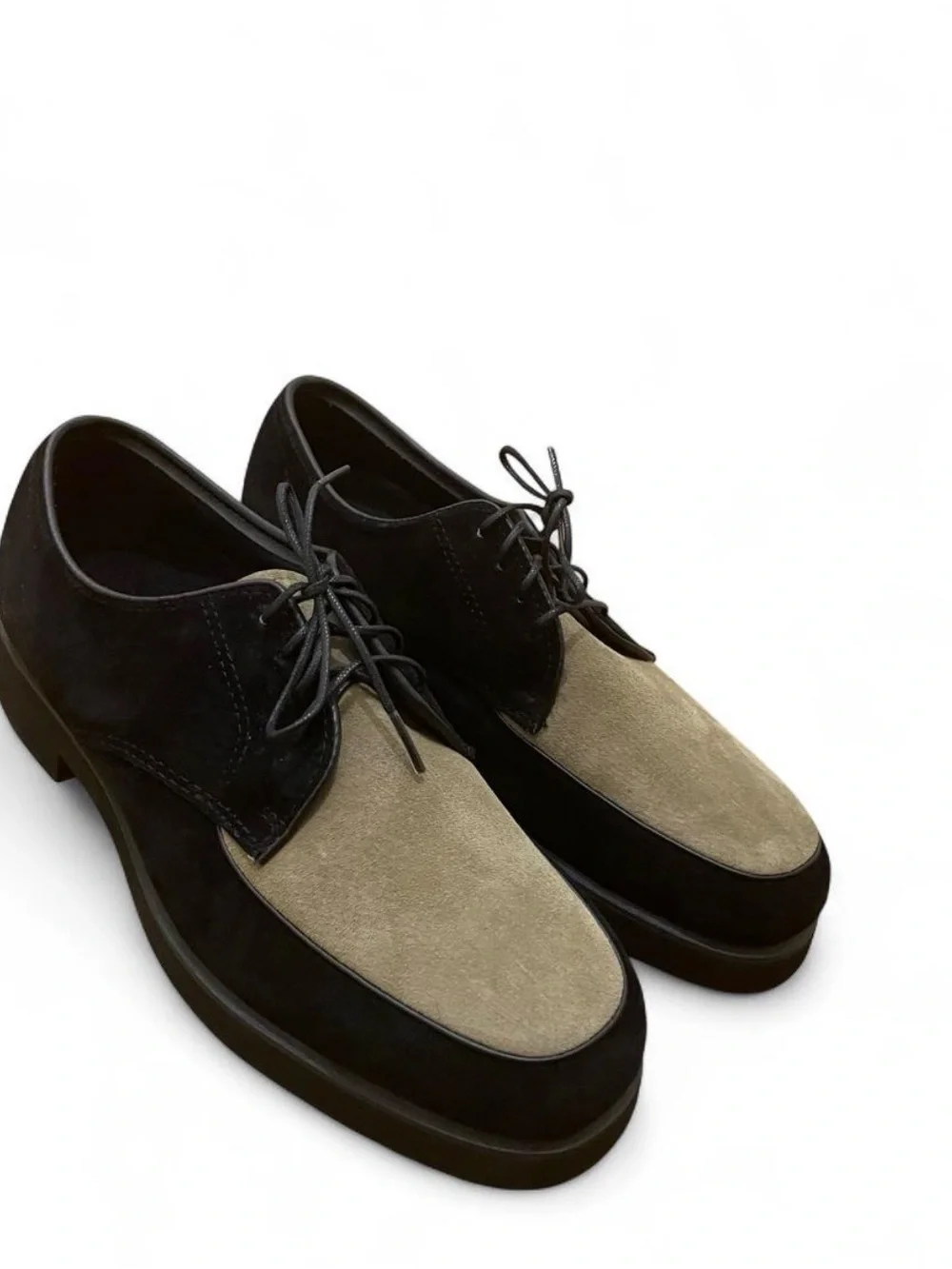 Hush Puppies Two-Tone Suede Derby Shoes - Navy and Light Gray